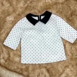 Zara Black and White Blouse with Zipper